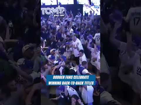 Fans in LA celebrate the Dodgers’ Game 7 win 🥳 (via KABC)