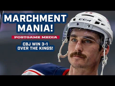 MARCHMENT MANIA!! 🤩🔥 Blue Jackets Win 3-1 in L.A. Behind Marchment's 2-Goal Game! | Postgame Media