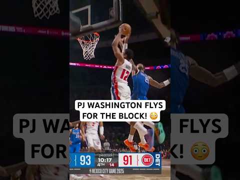 PJ Washington skies for the block on the alley-oop attempt