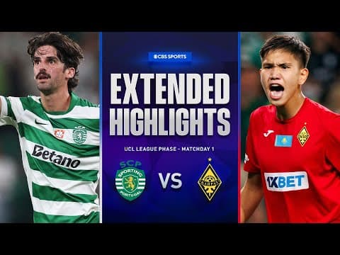 Sporting CP vs. Kairat Almaty: Extended Highlights | UCL League Phase MD 1 | CBS Sports Golazo