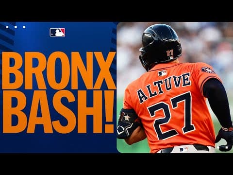 Jose Altuve goes DEEP in his first Yankee Stadium at-bat of 2025! 🚀