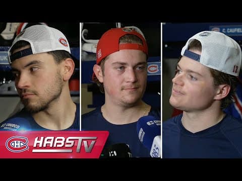 Suzuki, Montembeault + more Habs address the media at practice | FULL PRESS CONFERENCES