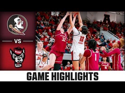 Florida State vs. NC State Game Highlights | 2025-26 ACC Women's Basketball