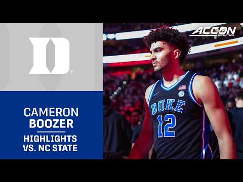 Duke's Cameron Boozer Highlights vs. NC State