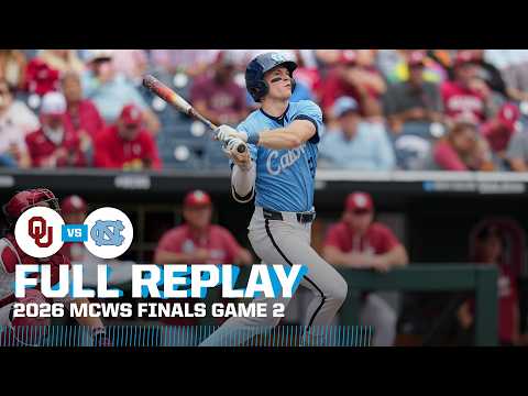 North Carolina vs. Oklahoma: 2026 Men's College World Series finals Game 2 | FULL REPLAY