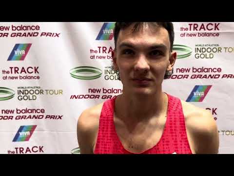 Hobbs Kessler after breaking indoor 2000m world record at 2026 NB Indoor GP