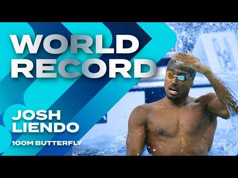 Josh Liendo sets a new World Record (47.68) in the men’s 100m butterfly