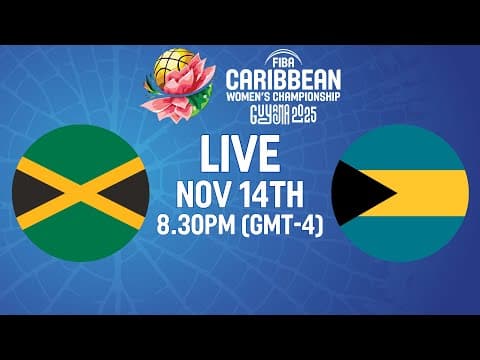 LIVE - Jamaica v Bahamas | FIBA CBC Women's Championship 2025 | Group Phase