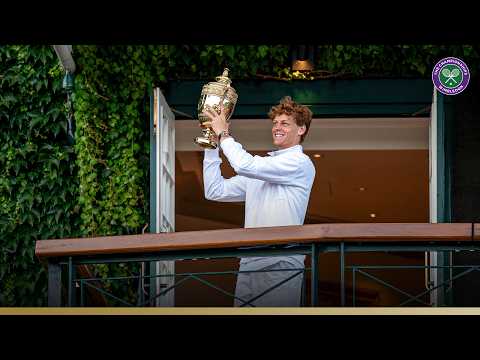Wimbledon Champion Jannik Sinner greets fans from the balcony | Wimbledon 2025