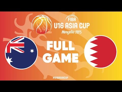 LIVE - Australia v Bahrain | FIBA U16 Asia Cup 2025 | Group Phase