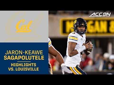 Cal QB Jaron-Keawe Sagapolutele Highlights vs. Louisville