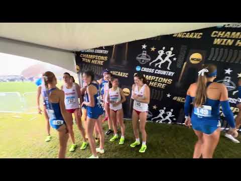 BYU women congratulate NC State women for winning 2025 NCAA cross country title