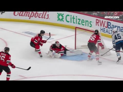 Cole Koepke scores a goal against the New Jersey Devils
