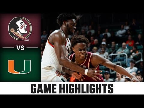 Florida State vs. Miami Game Highlights | 2025-26 ACC Men's Basketball