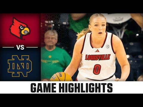 Louisville vs. Notre Dame Game Highlights | 2025-26 ACC Women's Basketball