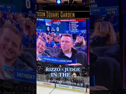 Rizzo + Judge in the house! ⚾️ #nyr #baseball #hockey #aaronjudge #anthonyrizzo #nhl #celebrity