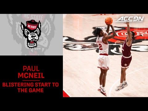 NC State Sharpshooter Paul McNeil Jr. Began The Game On Fire