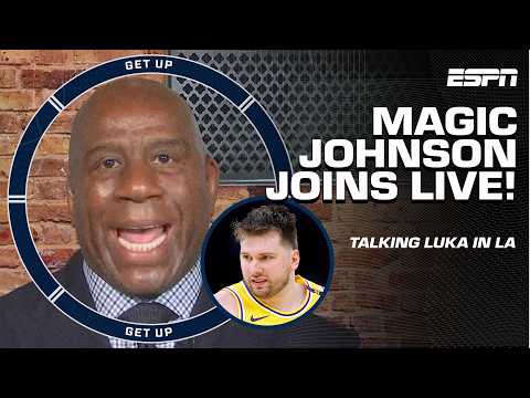 Magic Johnson joins Get Up! 👏 His message to Luka Doncic 🗣️ 'IN LA, WE EXPECT CHAMPIONSHIPS!' 🏆
