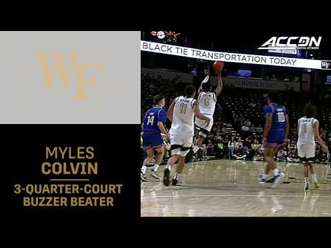 Wake Forest's Myles Colvin Makes A 3-Quarter-Court Buzzer Beater To End The 1st Half