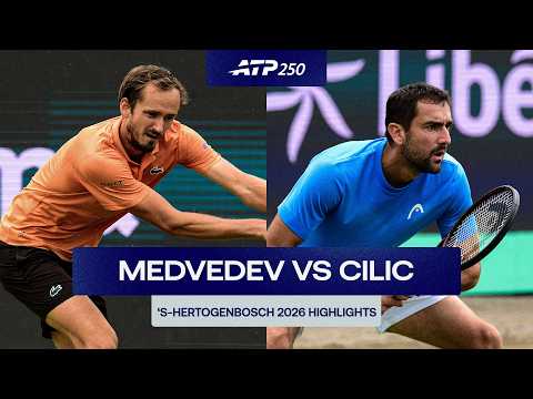 Daniil Medvedev vs. Marin Cilic Highlights | ‘s-Hertogenbosch 2026 Quarter-Final