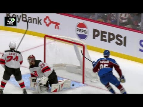 Victor Olofsson scores a goal against the New Jersey Devils