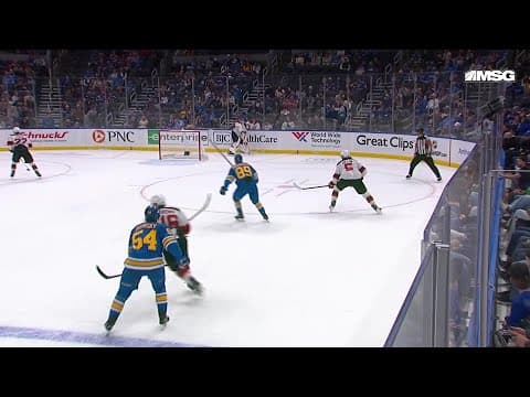 Pavel Buchnevich scores a goal against the New Jersey Devils