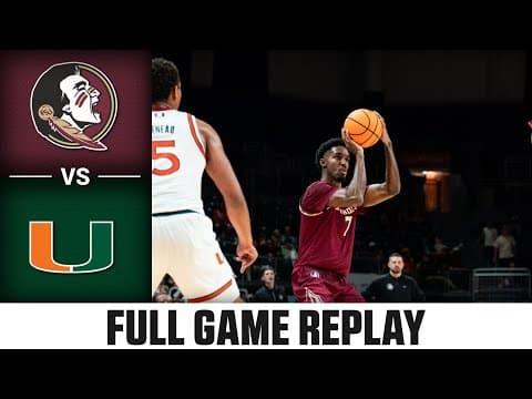 Florida State vs. Miami Full Game Replay | 2025-26 ACC Men's Basketball