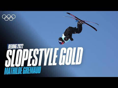 At #Beijing2022, Mathilde Gremaud owned the women’s freeski slopestyle final and won Olympic gold⛷️