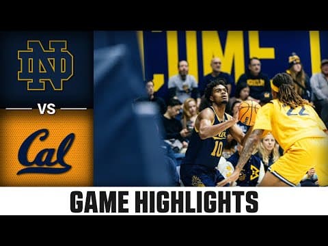 Notre Dame vs. Cal Game Highlights | 2025-26 ACC Men's Basketball