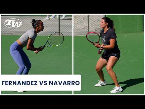 Watch WTA Pros Emma Navarro & Leylah Fernandez Practice; Point Play on Hard Courts in Indian Wells