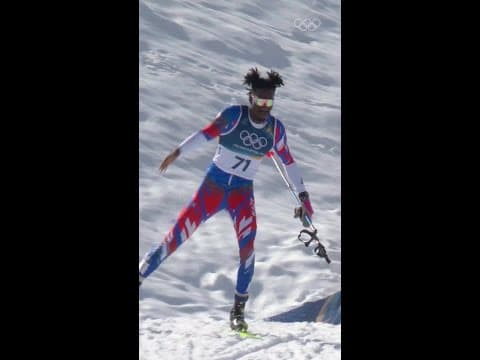 Stevenson Savart, the first Haitian cross-country skier to compete at the #rWinterOlympics 🇭🇹👏