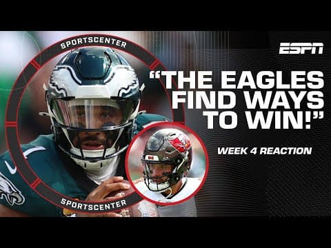 NFL WEEK 4 REACTION 🗣️ Eagles move to 4-0, Giants' first win & concern for Ravens? 👀 | SportsCenter