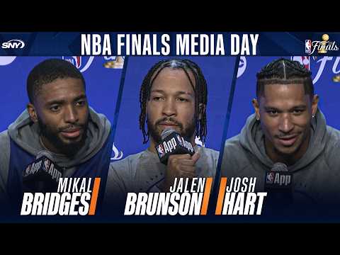 Jalen Brunson, Mikal Bridges, and Josh Hart talk Knicks-Spurs in the Finals