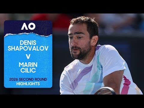 Denis Shapovalov v Marin Cilic Highlights | Australian Open 2026 Second Round