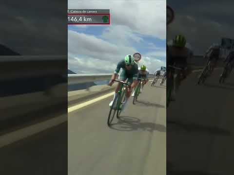 Faster than the motorbike 🏍️💨 Mads Pedersen is flying down the first descent of the day!