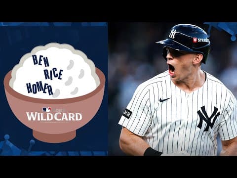 Ben Rice homers on the first #Postseason pitch he sees to give the Yankees an early lead! 🍚