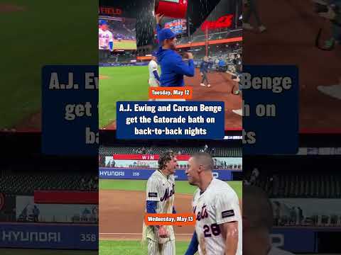 A.J. Ewing and Carson Benge get the Gatorade bath on back-to-back nights