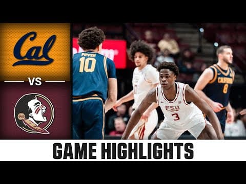 Cal vs. Florida State Game Highlights | 2025-26 ACC Men's Basketball