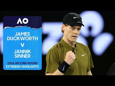 James Duckworth v Jannik Sinner Extended Highlights | Australian Open 2026 Second Round