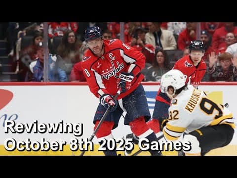 Reviewing October 8th, 2025 NHL Games