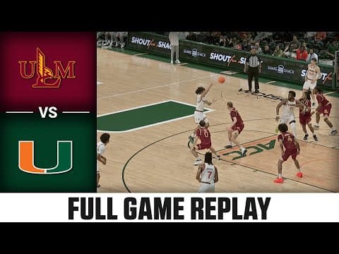 Louisiana Monroe vs. Miami Full Game Replay | 2025-26 ACC Men's Basketball