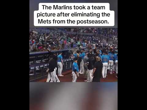 The Marlins celebrated after knocking the Mets out of playoff contention 👀