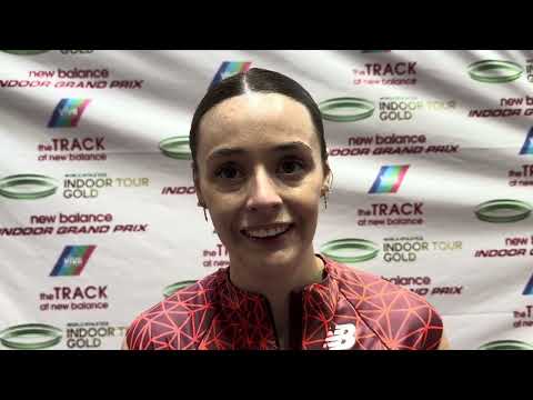 Roisin Willis after winning pro debut in 800 at 2026 NB Indoor GP