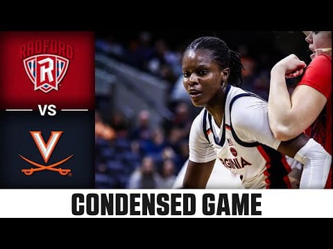 Radford vs. Virginia Condensed Game | 2025-26 ACC Women’s Basketball
