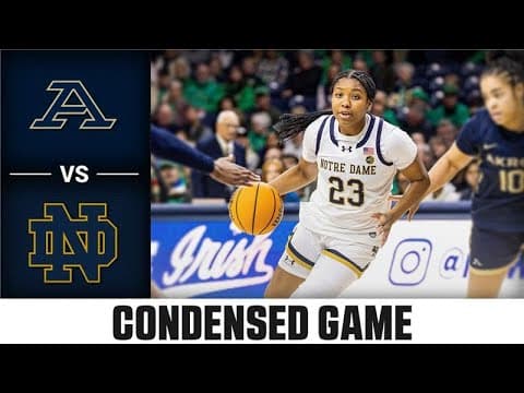 Akron vs. Notre Dame Condensed Game | 2025-26 ACC Women's Basketball