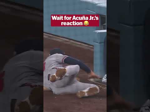 Matt Olson made a remarkable catch ... Ronald Acuña Jr. LOVED it