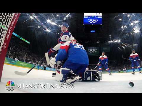 Brady Tkachuk caps off Team USA's rout of Slovakia on sixth goal | Winter Olympics 2026 | NBC Sports