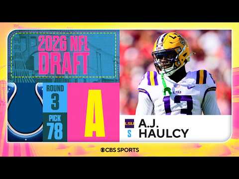 Colts select A.J. Haulcy in Third Round, No. 78 overall | 2026 NFL Draft Grades & Reaction