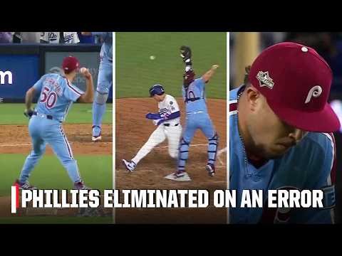 Orion Kerkering makes ill-advised play at home, Dodgers eliminate Phillies in NLDS | MLB on ESPN