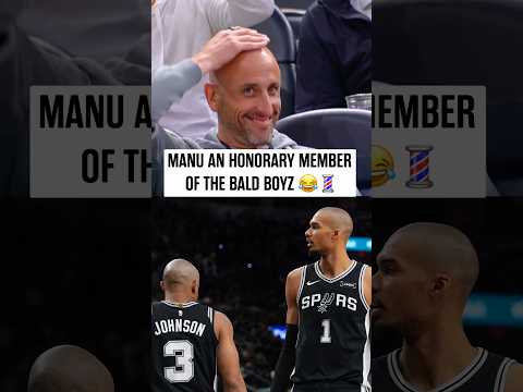 Manu is so real for this 🤣 #spurs #nba #manuginobili #wemby #bald